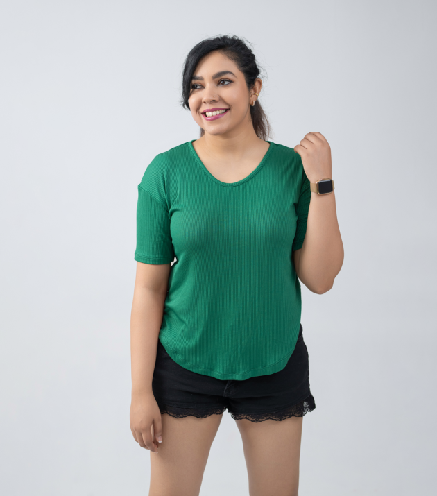 Green Drop Shoulder T-shirt