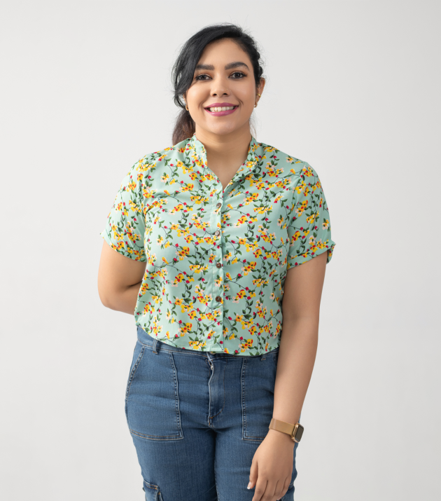 Ditsy Floral Crop Blouse